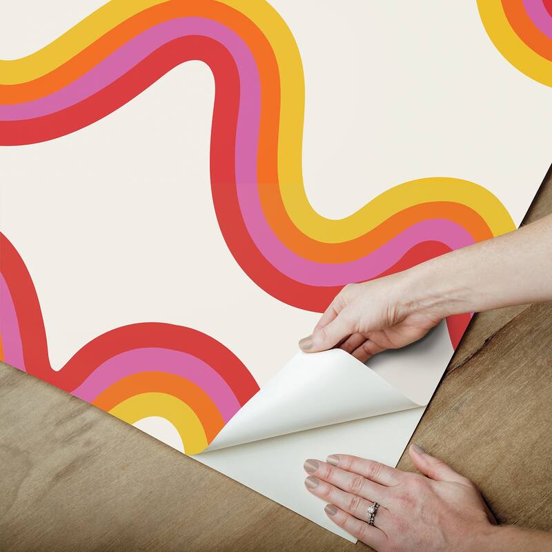 Very Gay Paint Beverly Slopes Pink Peel and Stick Wallpaper