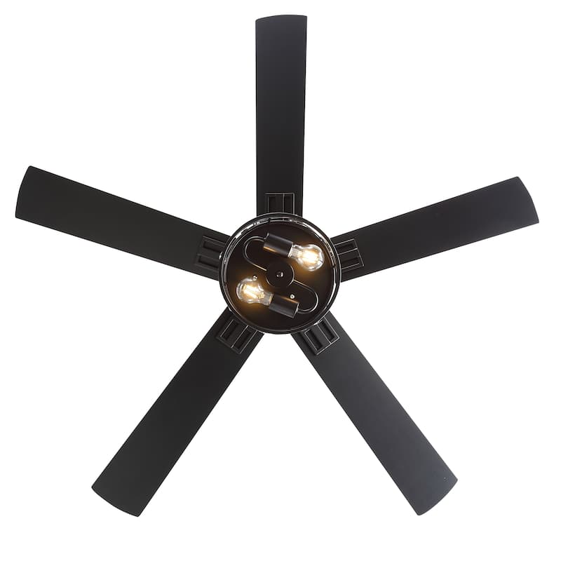 52-inch Reversible 5-Blade Caged Ceiling Fan with Remote and Light Kit
