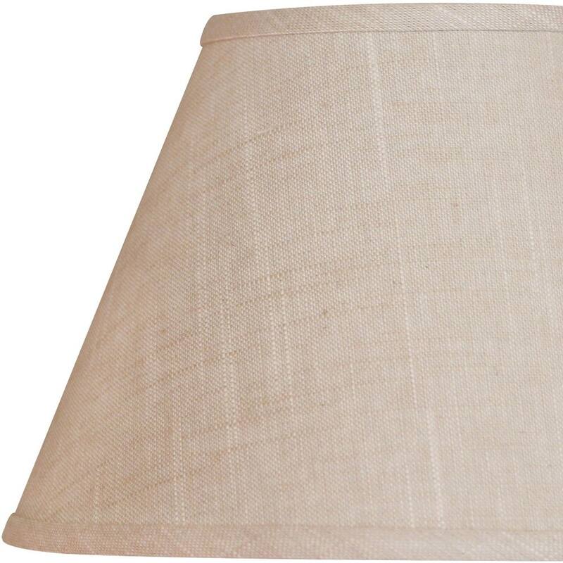 12" Light Wheat Premium Empire Slanted Linen Lampshade - 12" L x 12" W x 8" H