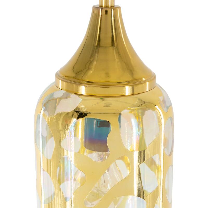 Elida Eclectic Golden Glass 1-light Pendant - 12"H x 6"W x 6"D
