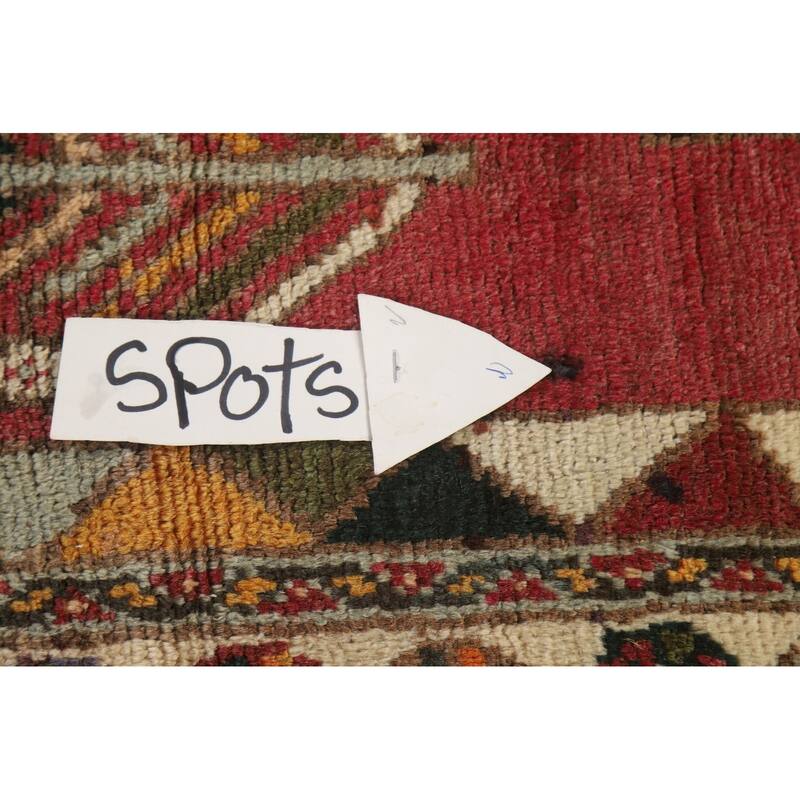 Hamedan Persian Vintage Runner Rug Handmade Wool Carpet - 3'10"x 11'9"