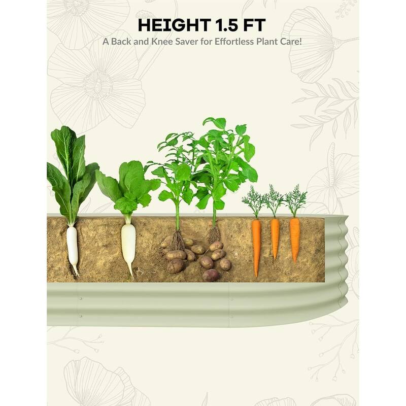 Galvanized Raised Planter Boxes Outdoor, for Vegetables, Fruits, Flower