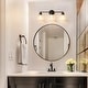 preview thumbnail 39 of 37, Rennnsan 3-Light Modern Linear Dome Glass Bathroom Vanity Light/ Black, Chrome, Brass Wall Lighting over Mirror