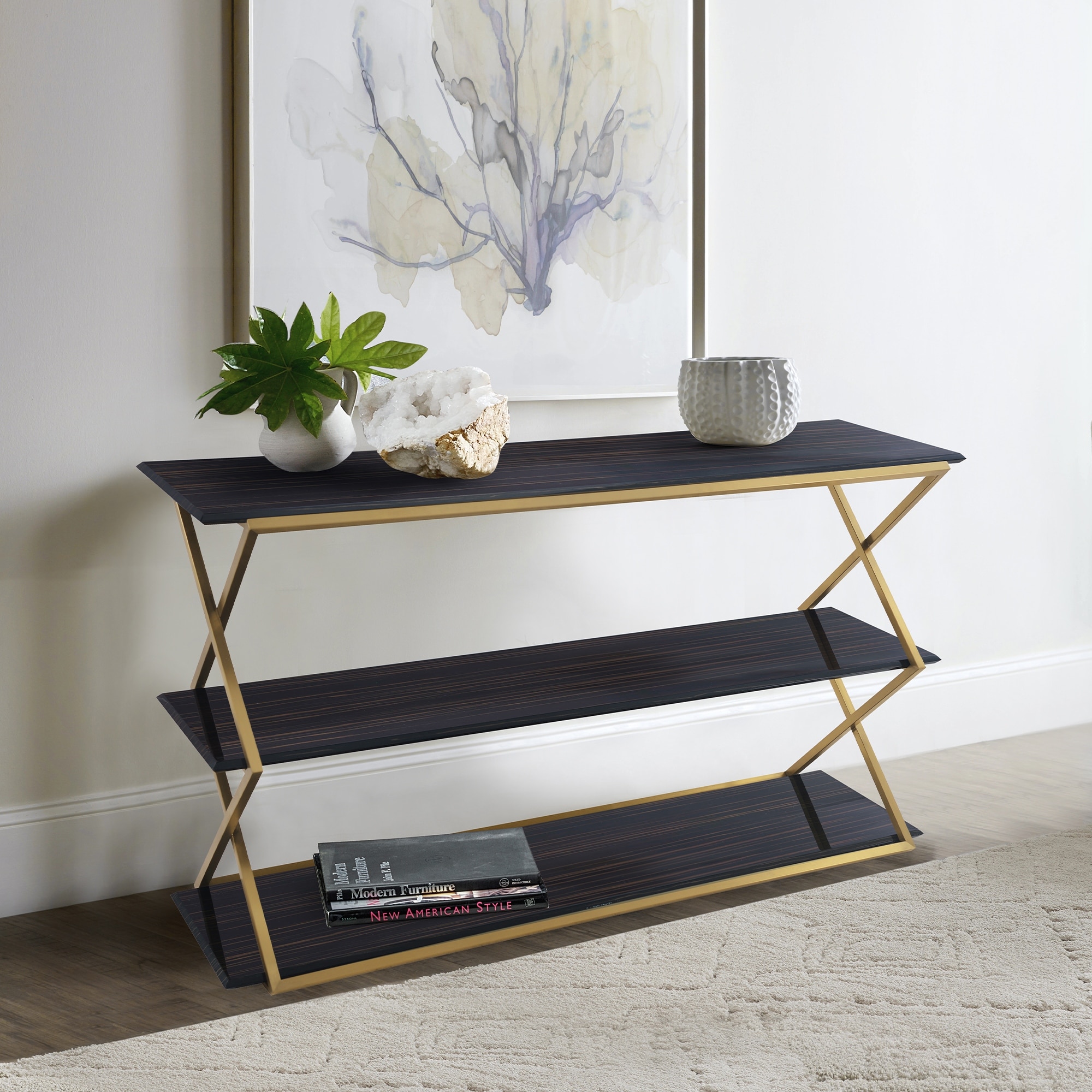 Westlake 3-Tier Console Table with Metal Legs