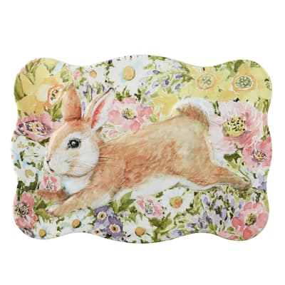 Certified International Easter Garden Rectangular Tray, 14.25" X 10.5" - 14.25" x 10.5" x 1.25"