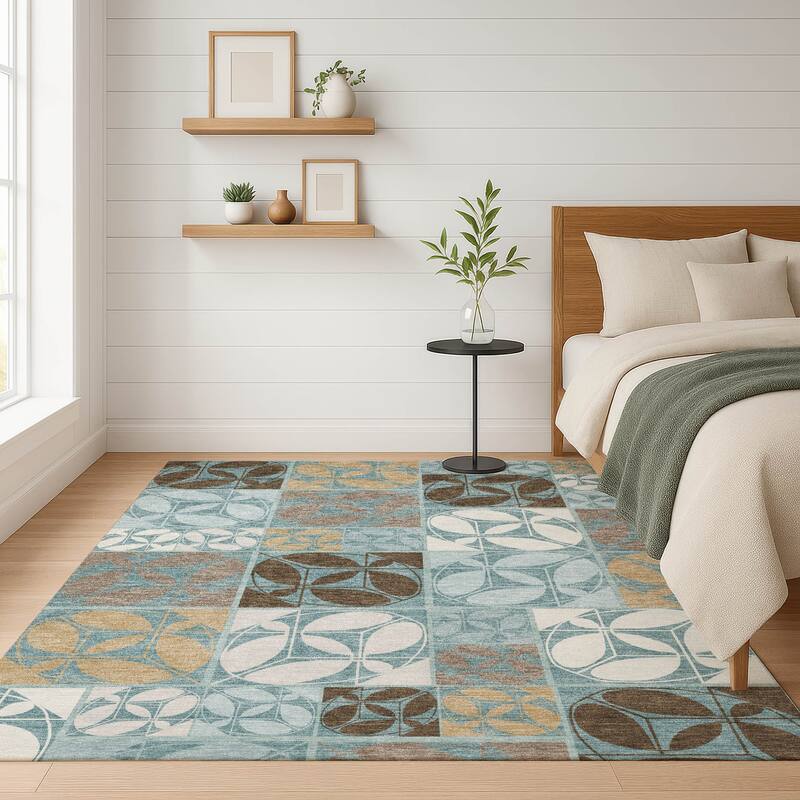 Machine Washable Indoor/ Outdoor Patch Lupton Chantille Rug