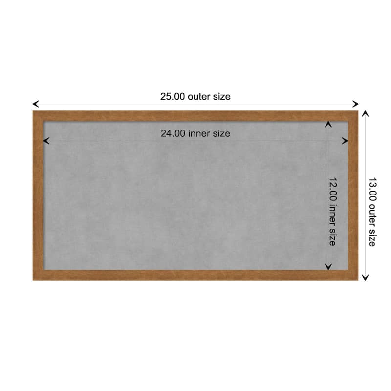 Amanti Art Carlisle Blonde Narrow Framed Magnetic Board - Board Size 24x12