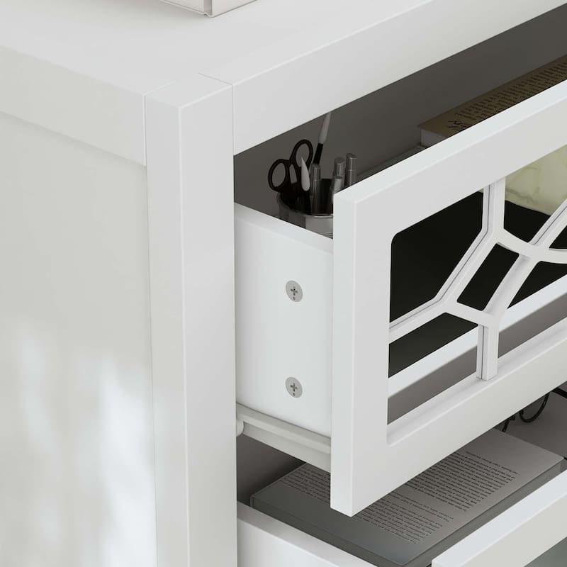 26"W Chest, Mirrored Nightstand, Side Cabinet,Beside Table