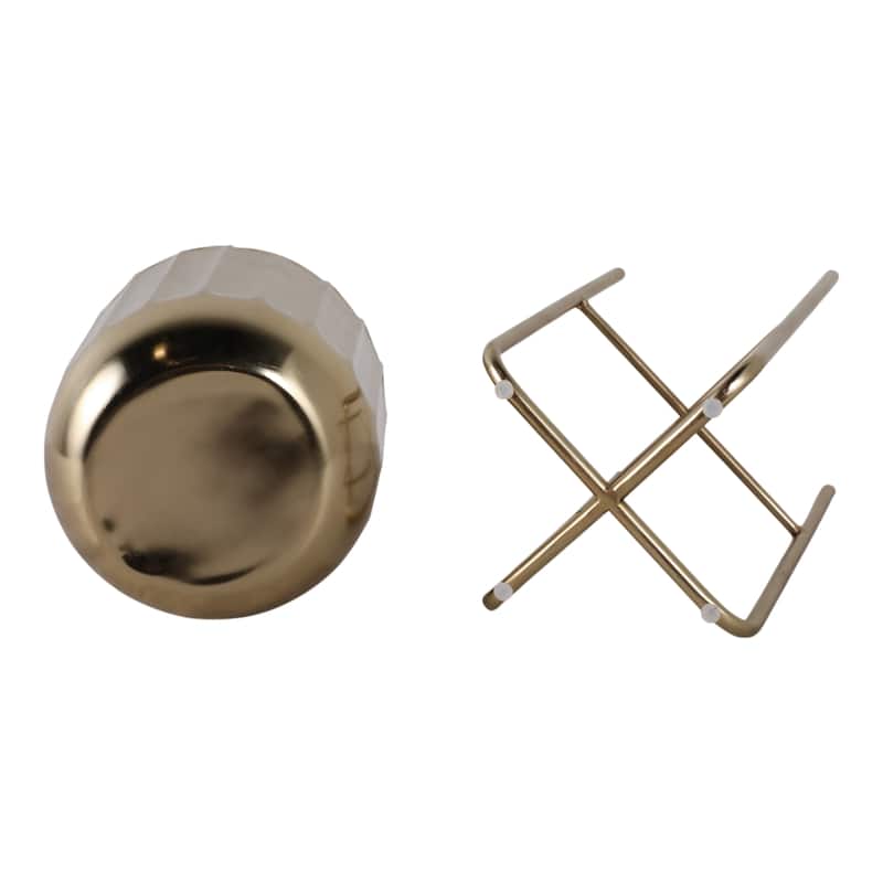 Metal Planter on Stand Scalloped Finish (Set of 3) - 7", 9", 10" Gold - 9.75" x 9.75" x 27"
