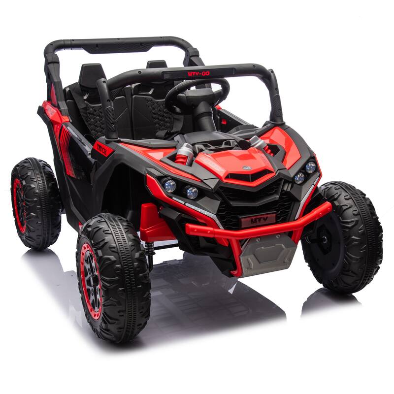24V Two-Seater Kids Ride On UTV W/Parents Remote Control,Four-Wheel Suspension,Slow Start,Large wheel design,Anti-collision bar