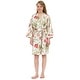 preview thumbnail 2 of 10, Leisureland Women's Cotton Poplin Robe, Short Kimono Floral Robe