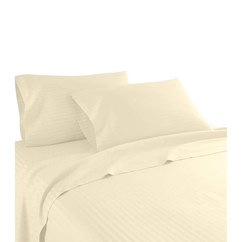 Striped 1200 TC Egyptian Cotton Deep Pocket Bed Sheet Set