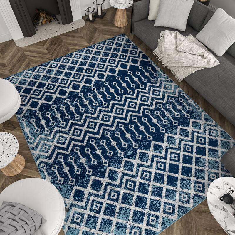 Gematria Moroccan Geometric Indoor Area Rug