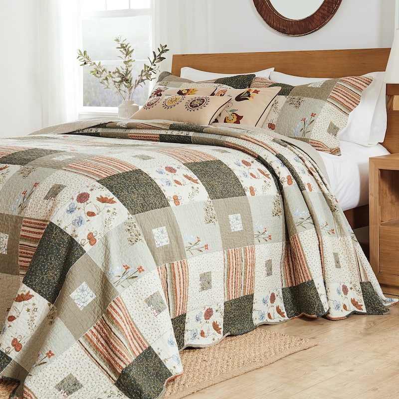 Greenland Home Fashions Sedona 100 Percent Cotton Quilt Set