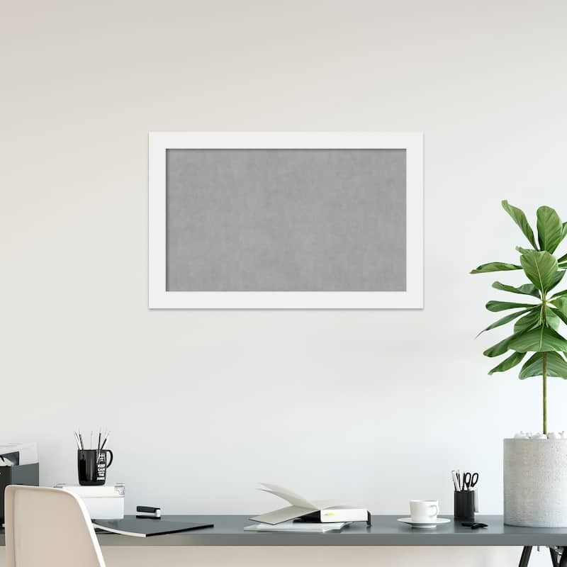 Amanti Art Corvino White Framed Magnetic Board