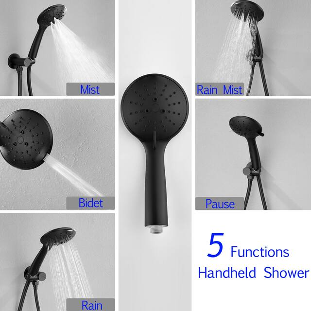 Clihome 5-Spray Patterns 10 in. Wall Mount Dual Shower Heads