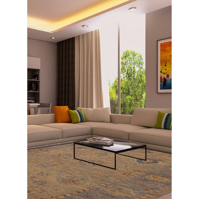 ECARPETGALLERY Hand-knotted Jules Serapi Taupe Wool Rug - 9'2 x 11'10