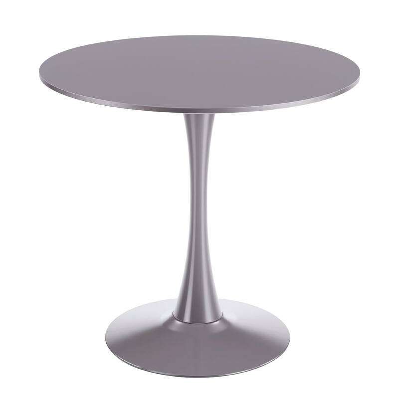 31.5" Mid-century Dining Table for 2-4 people With Round MDF Table Top, Pedestal Dining Table, Coffee Table - Grey