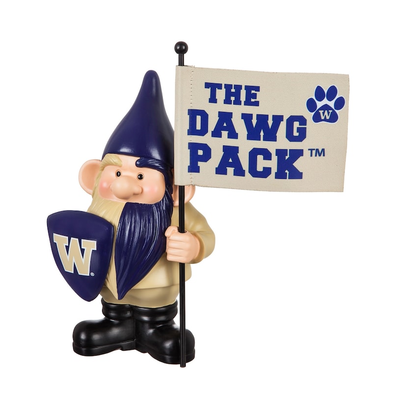 10 in. x 6 in. University of Washington NCAA Garden Gnome with Team Flag - 10"