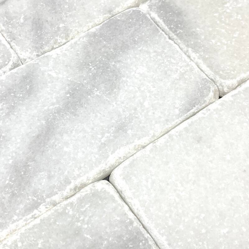 Pale Gray Marble 3" x 6" Tumbled Tile