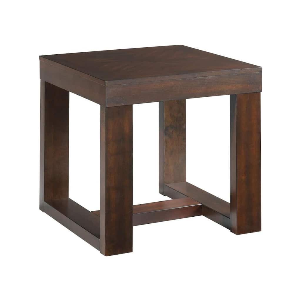 Square End Table - Living Room Accent Table, Classic Cherry Finish, Modern Design - 24
