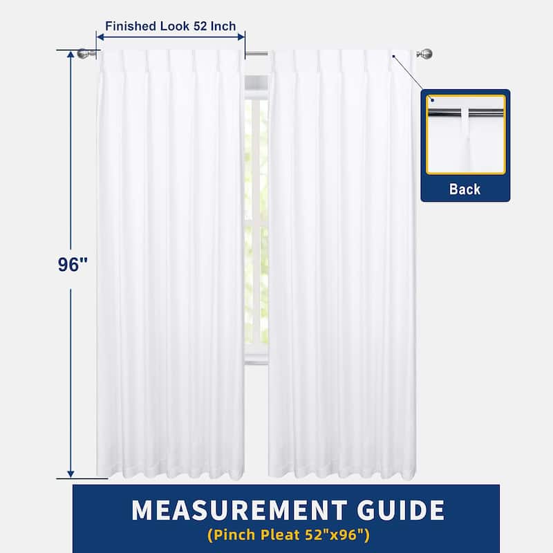 DriftAway Pinch Pleat Faux Linen Textured Blackout Curtains