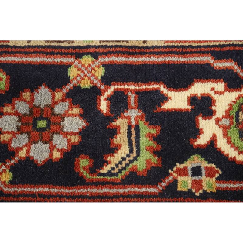 Orange Medallion Heriz Serapi Indian Area Rug Handmade Wool Carpet - 8'10" x 11'9"