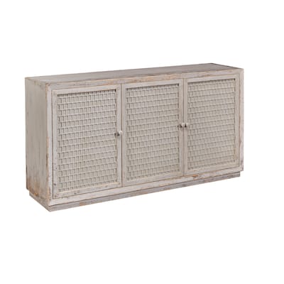 Norse Grey Reclaimed Solid Pine Grid Pattern Sideboard by Furniture Classics