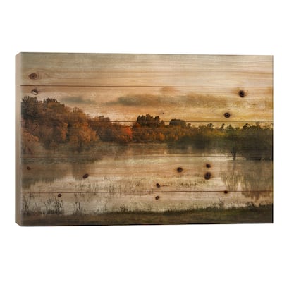 Spring Wetlands Print On Wood by Don Schwartz - Multi-Color