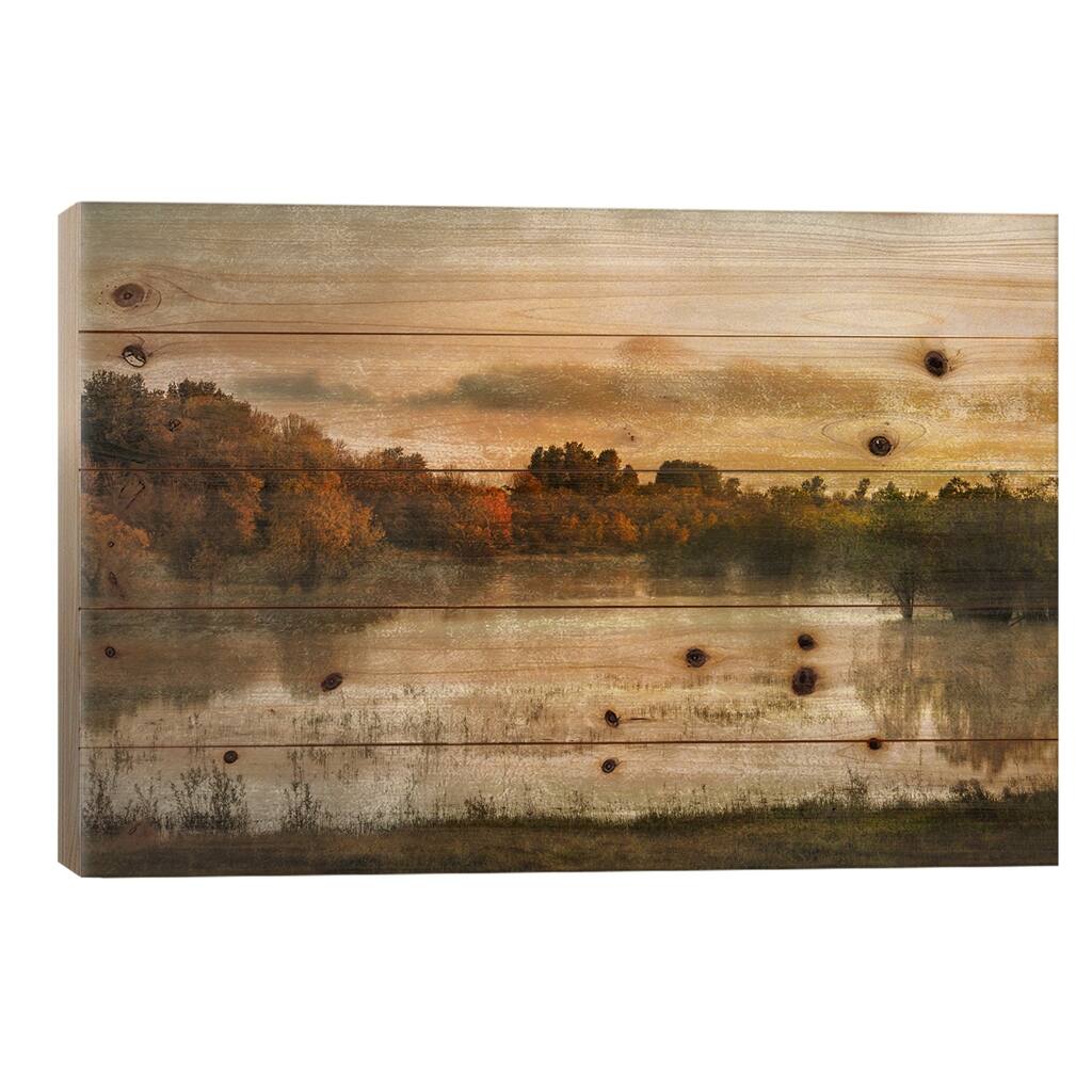 Spring Wetlands Print On Wood by Don Schwartz - Multi-Color