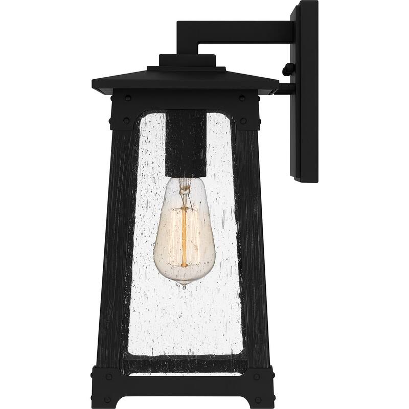 Matte Black One Light Outdoor Wall Mount from the Drescher Collection