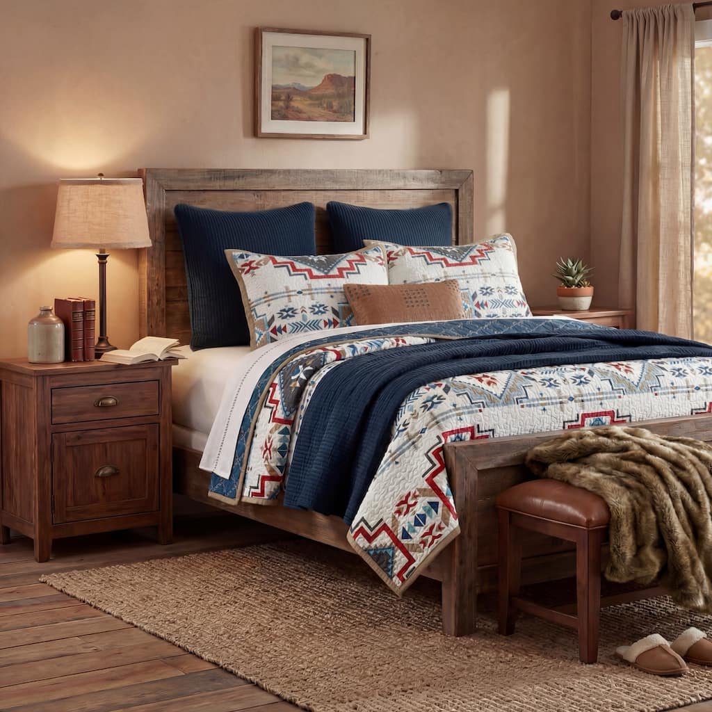 Paseo Road Spirit Valley Southwestern Bedding Aztec 3 Piece Quilt Set