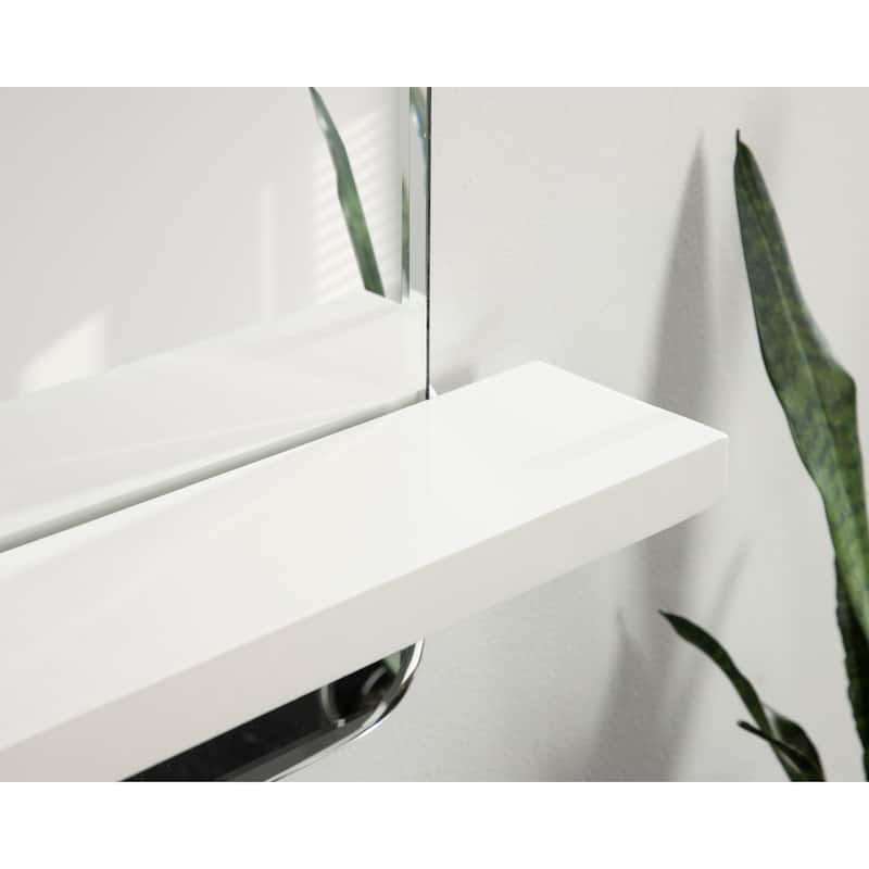 Kate and Laurel Fosset Frameless Mirror with Shelf