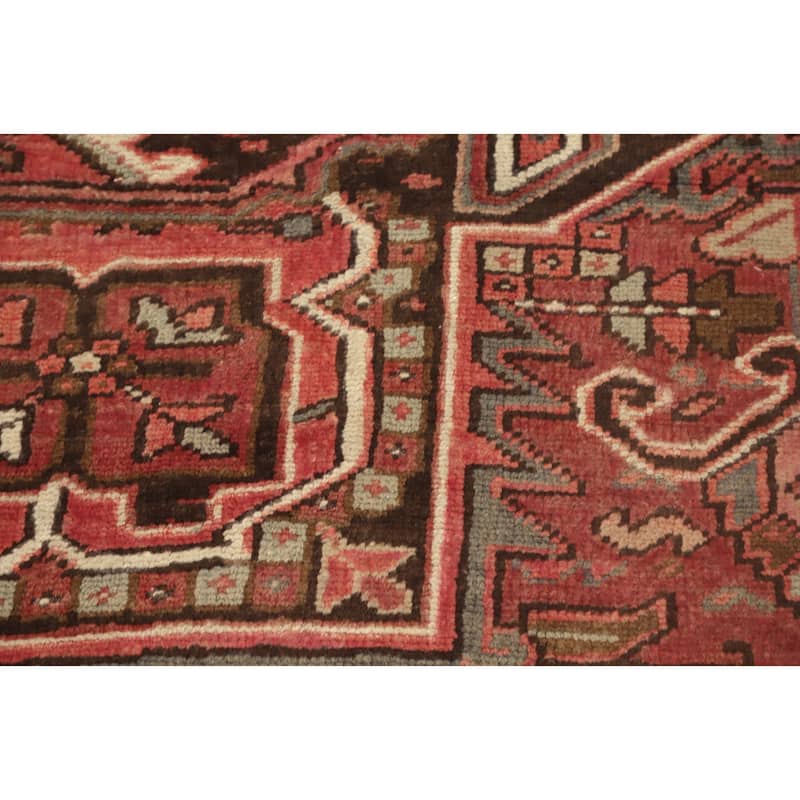 Hand Knotted Oriental 100% Wool Carpet Traditional Medallion Red Heriz Area Rug - 13' 4'' X 10' 0''