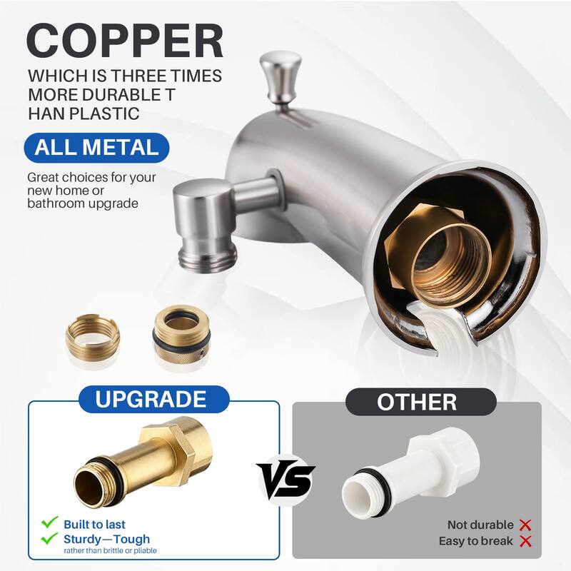 WOWOW Integrated Diverter Bathtub Spout with Handshower