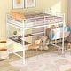 preview thumbnail 12 of 18, Full Metal Loft Bed With Desk and Metal Grid,Sturdy Construction