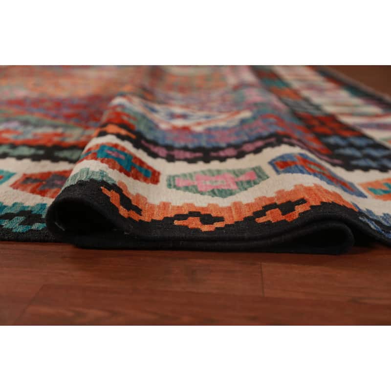 Kilim Oriental Area Rug Flatweave Multi-Color Bedroom Wool Carpet - 8'4"x 11'9"