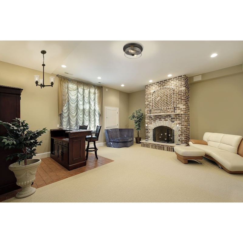 Bellevue Trigvey 2 Light 13" Wide Flush Mount Drum Ceiling Fixture