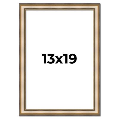 13x19 Frame Gold Solid Wood Shadow Box Width 1.5 Inches | Interior Frame Depth 2 3/8 Inches