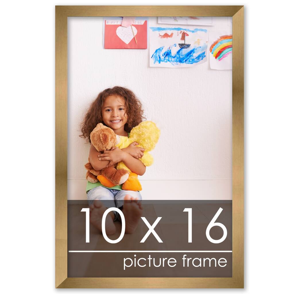 10x16 Contemporary Bronze Complete Wood Picture Frame with UV Acrylic, Foam Board Backing, & Hardware