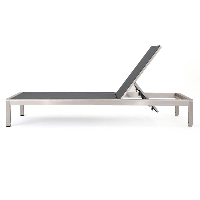 Cape Coral Outdoor Aluminum Adjustable Chaise Lounge by Christopher Knight Home