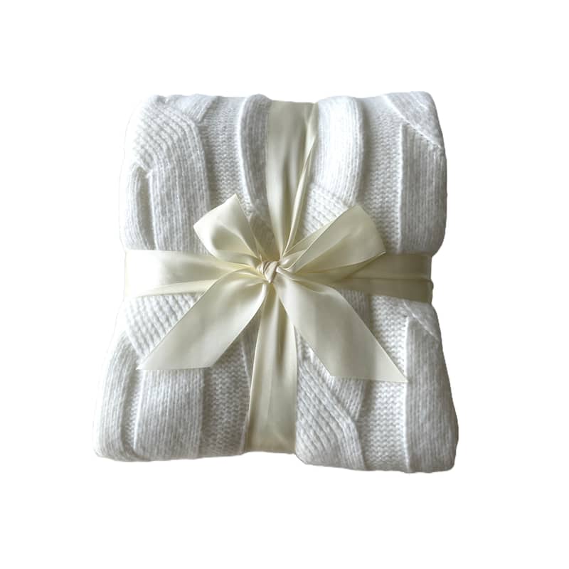 Luxurious Cable Knit Oversized Throw Blanket - 60"x70"