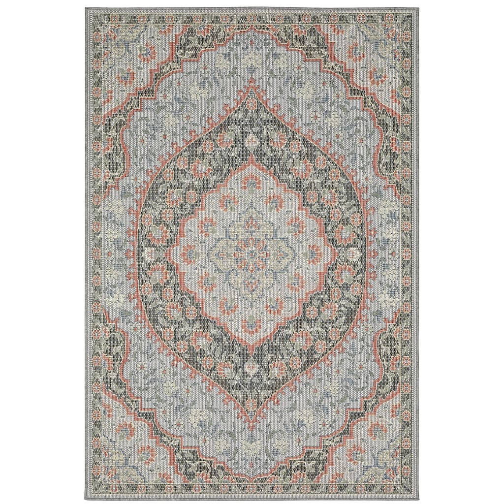 Courbevoie Blue Various Colors Oriental Outdoor Traditional Area Rug