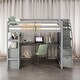 preview thumbnail 2 of 34, Twin Loft Bed with Desk and Shelves, Drawers, Storage Staircase, Gray