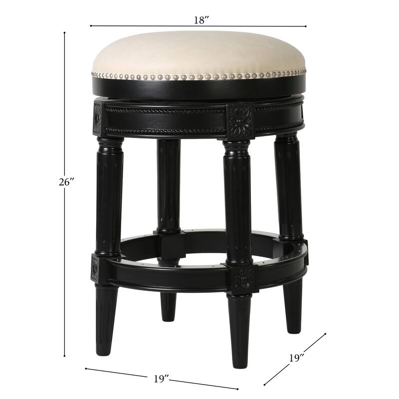 New Ridge Home Goods Chapman Counter-Height Backless Swivel Bar Stool - Counter Height
