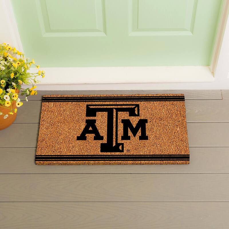 Texas A&M Monochrome Indoor/Outdoor Coir Door Mat - 28" x 16"