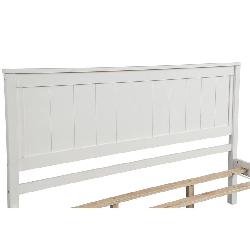 Harper & Bright Designs Wood Platform Bed with Headboard