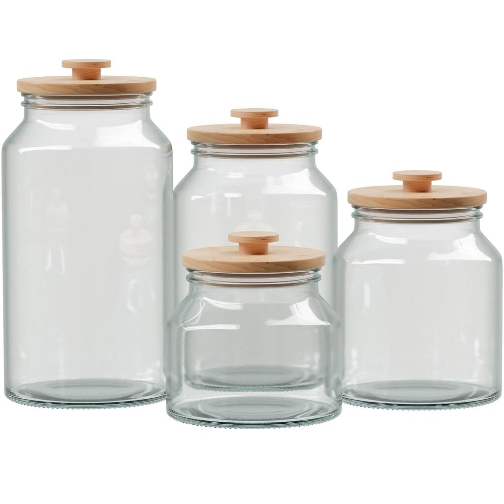 Amici Home Denali Canister Food Storage Jar Set of 4 - 60 oz 76 oz 96 oz 132 oz