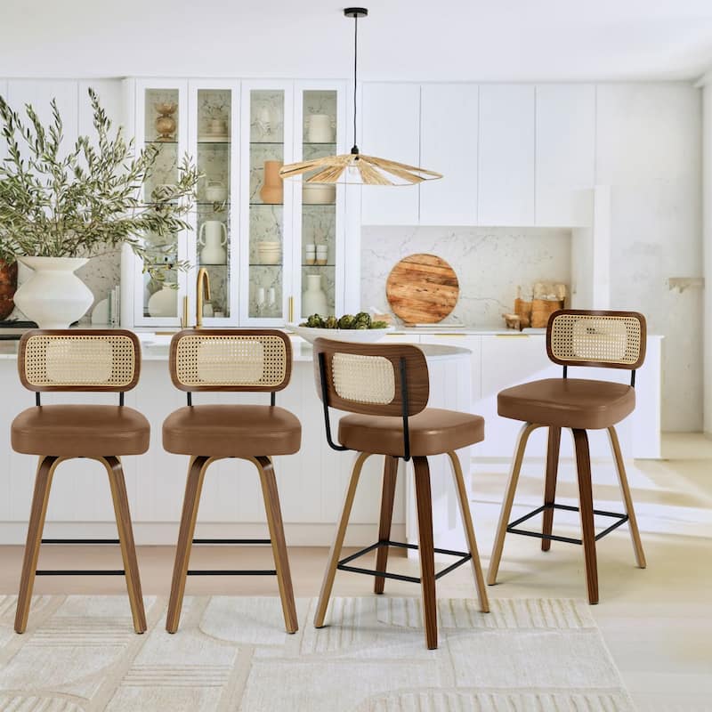 26"/29" Swivel Bar Stools/ Counter Stools with Bentwood Legs