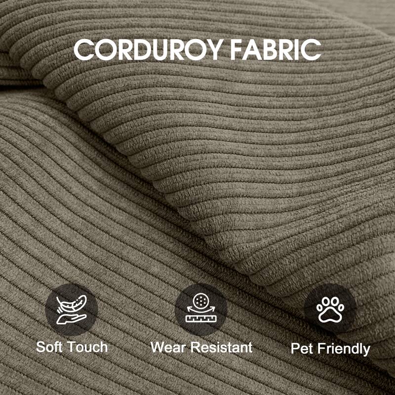 78.8" Convertible Floor Sofa Bed, Corduroy Folding Mattress Sofa Couch for Small Spaces ,No Assembly